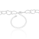 Choker Corações Vazados Ródio Branco