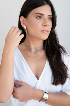 Anel Liso Abaulado Tamanho 15 Ródio Branco