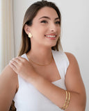 Ear Jacket Redondo Liso Banhado a Ouro 18K