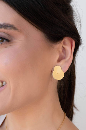 Ear Jacket Redondo Liso Banhado a Ouro 18K