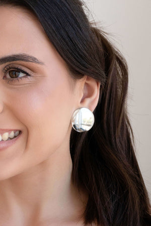 Brinco Redondo Liso 2.8 cm Ródio Branco