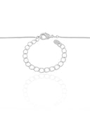 Gargantilha Veneziana Quadrado Abaulado Liso Ródio Branco