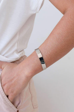 Bracelete Liso 1 cm Ródio Branco