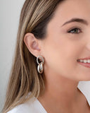 Brinco Tubos Lisos Entrelaçados Ródio Branco