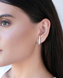 Brinco Gota Lisa Ródio Branco