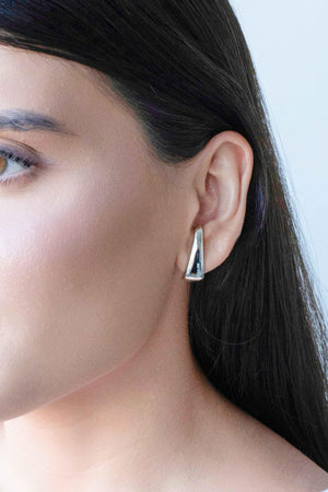 Ear Hook Liso Ródio Branco