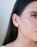 Brinco Quadrado Liso Banhado a Ouro 18K