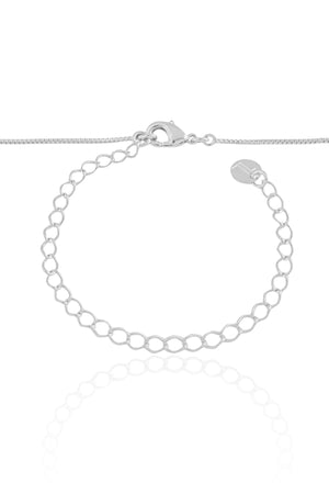 Gargantilha Veneziana Pingente Ondulado Ródio Branco - 50 cm