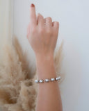 Pulseira Bolas Lisas Ródio Branco