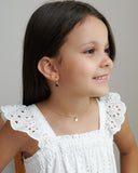 Gargantilha Infantil Elos Coração Liso Banhado a Ouro 18K