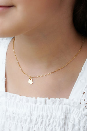 Gargantilha Infantil Elos Coração Liso Banhado a Ouro 18K