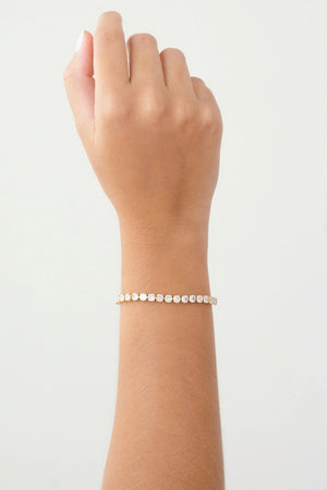 Pulseira Riviera Cristal Fecho Gravata Banhado a Ouro 18K