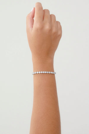 Pulseira Riviera Cristal Fecho Gravata Ródio Branco