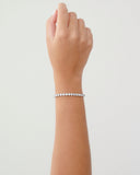 Pulseira Riviera Cristal Fecho Gravata Ródio Branco