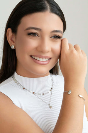 Choker Plaquinhas Redondas Flat Ródio Branco