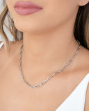 Gargantilha Elos Ovais Ródio Branco