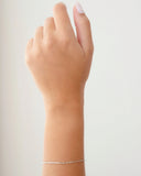 Pulseira Bolinhas Achatadas Ródio Branco