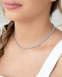 Choker Snake 4 mm Ródio Branco