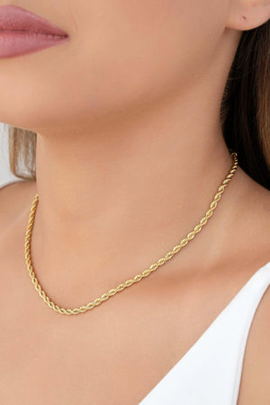 Choker Cordão Baiano 3 mm Banhado a Ouro 18K