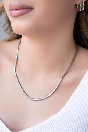 Gargantilha Snake 4 mm Ródio Branco