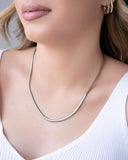 Gargantilha Snake 4 mm Ródio Branco