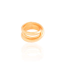 Anel Filetes Entrelaçados Tamanho 18 Banhado a Ouro 18K