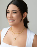 Brinco Redondo Liso Tamanho G Banhado a Ouro 18K