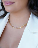 Choker Elos Ovais Lisos Banhado a Ouro 18K