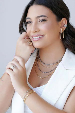 Brinco Palito Liso Reto Banhado a Ouro 18K