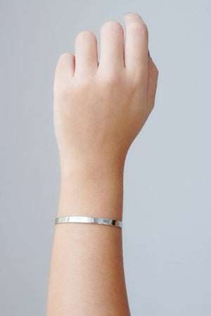 Bracelete Liso 5 mm Ródio Branco