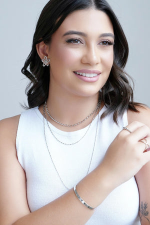 Anel Bolinhas Lisas Tamanho 13 Ródio Branco