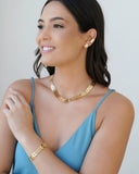 Choker Escamas 12 mm Banhado a Ouro 18K