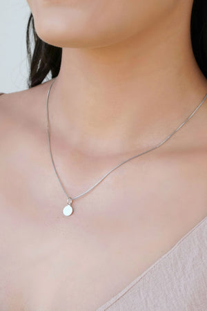 Gargantilha Veneziana Redondo Flat Liso Ródio Branco