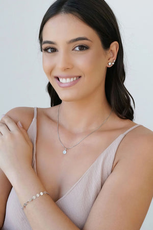 Gargantilha Veneziana Redondo Flat Liso Ródio Branco