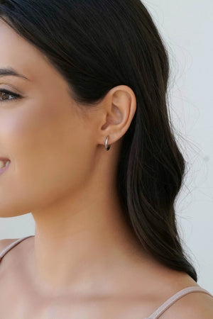 Brinco Argola Lisa 1.3 cm Ródio Branco