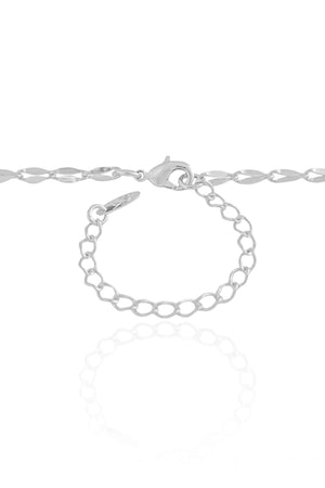 Gargantilha Longa Plaquinhas Duplas Ródio Branco