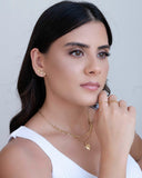 Ear Cuff Corações Liso Banhado a Ouro 18K