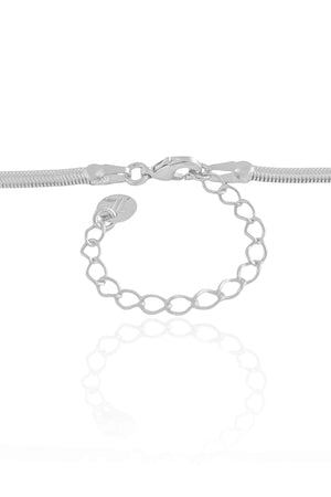 Gargantilha Snake 3 mm Ródio Branco