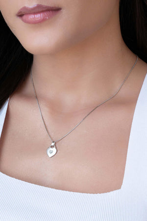 Gargantilha Veneziana Coração Cravejado Cristal Ródio Branco