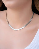 Choker Malha Fita 5 mm Ródio Branco