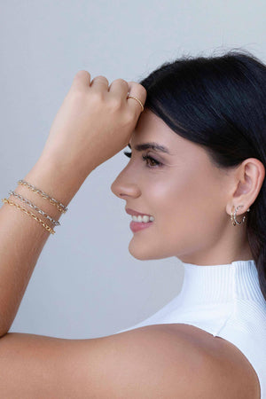 Pulseira Elos Ovais 5 mm Ródio Branco