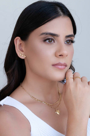 Anel Corações Vazados Tamanho 14 Banhado a Ouro 18K