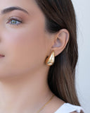 Brinco Gota Lisa 3.2 cm Banhado a Ouro 18K