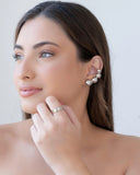 Ear Cuff Bolas Lisas Ródio Branco