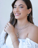 Bracelete Ondulado Ródio Branco