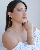 Brinco Meia Argola Fio Liso 4.2 cm Banhado a Ouro 18K