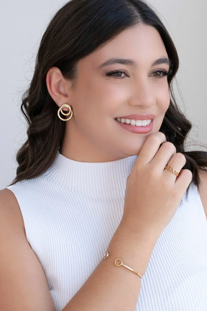 Bracelete Filete Esferas Vazadas Liso Banhado a Ouro 18K