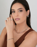 Gargantilha Veneziana 2 mm Ródio Branco