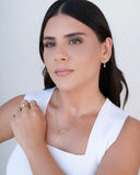 Brinco Argola Click Ponto de Luz Cristal 2.1 cm Banhado a Ouro 18K