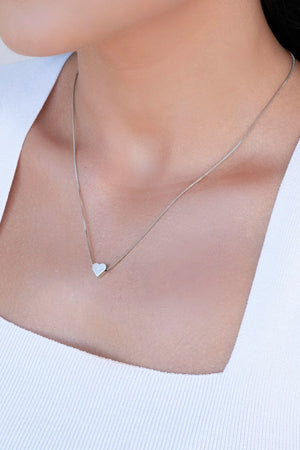 Gargantilha Veneziana Coração Liso Ródio Branco